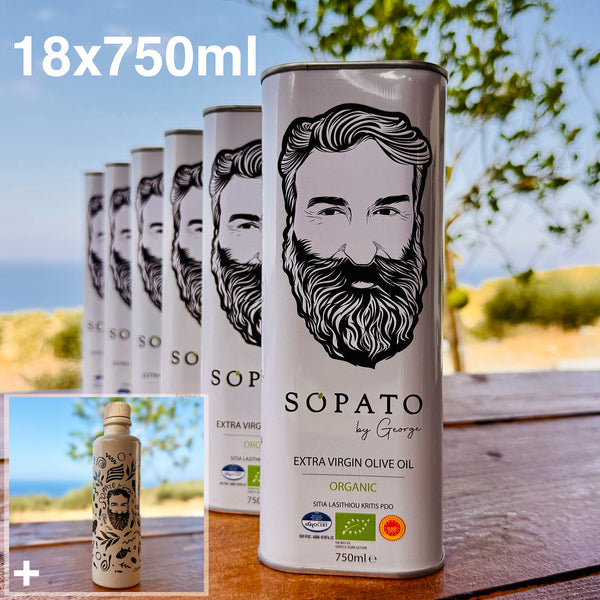 Sopato Organic Greek Extra Virgin Olive Oil P.D.O Bundle