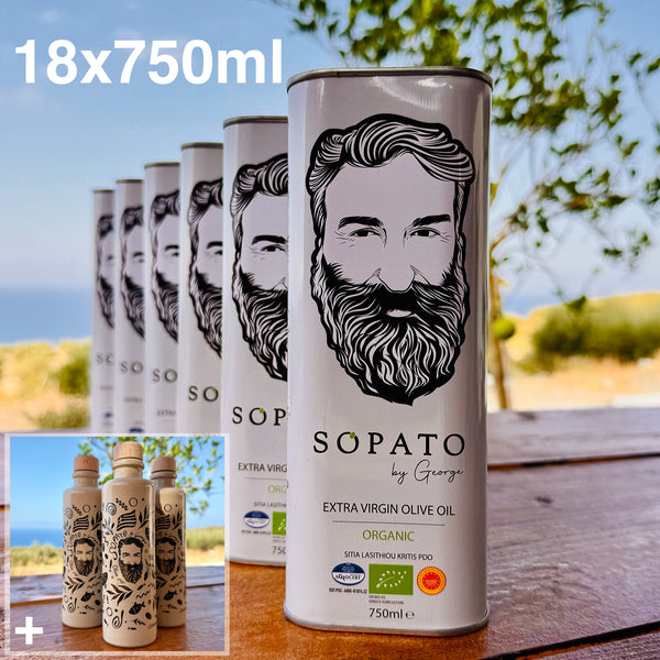 Sopato Organic Greek Extra Virgin Olive Oil P.D.O Bundle