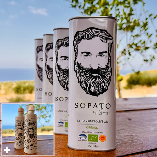 Sopato Organic Greek Extra Virgin Olive Oil P.D.O Bundle
