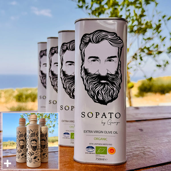 Sopato Organic Greek Extra Virgin Olive Oil P.D.O Bundle