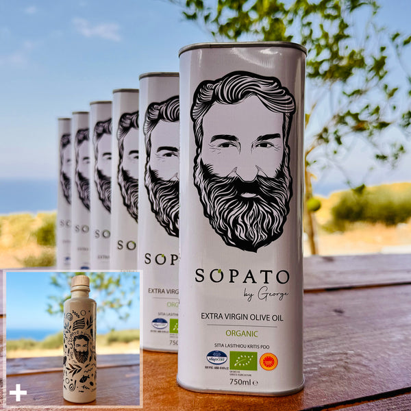 Sopato Organic Greek Extra Virgin Olive Oil P.D.O Bundle