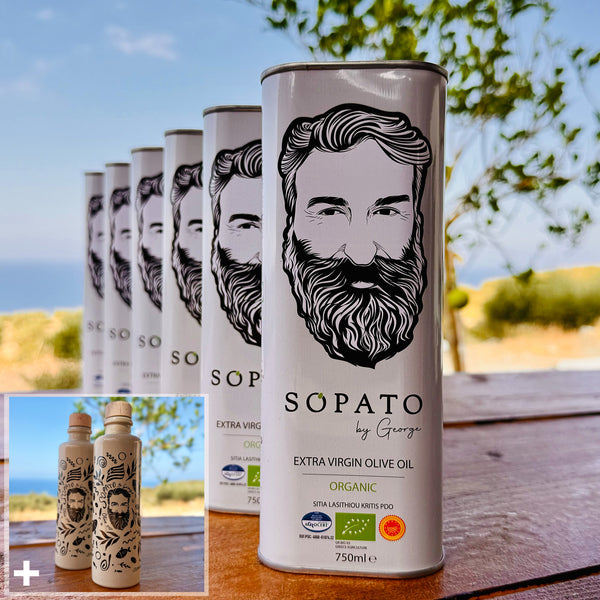 Sopato Organic Greek Extra Virgin Olive Oil P.D.O Bundle